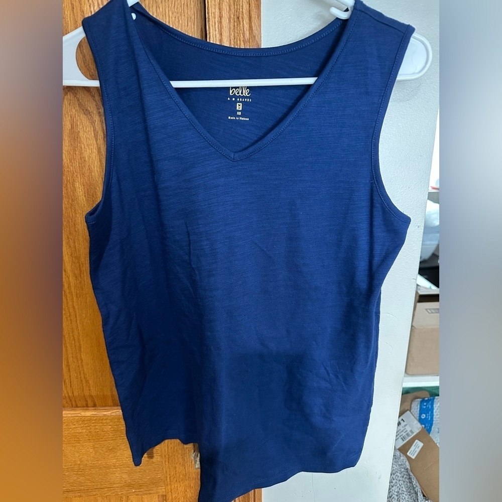 Belle by Kim Gravel Navy Tank Top